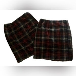 Herman Geist Vintage Wool Plaid Academia set of 2 Skirts-Size 8 - EUC